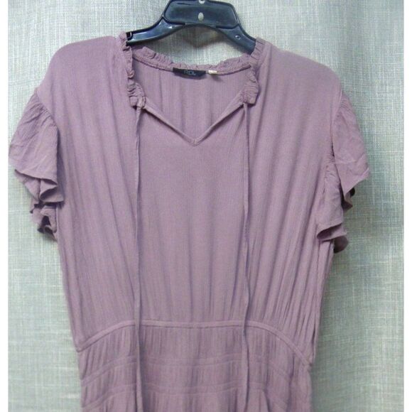 RDI Women’s Flutter Sleeve , Tie Front, Elastic Waist Gauze Crinkle Mini Dress, - Picture 6 of 10